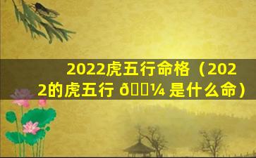 2022虎五行命格（2022的虎五行 🐼 是什么命）